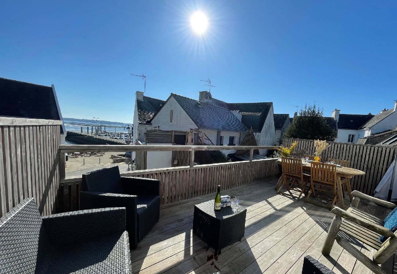 Maison à Locmariaquer - Ker Lina, terrasse avec vue mer 