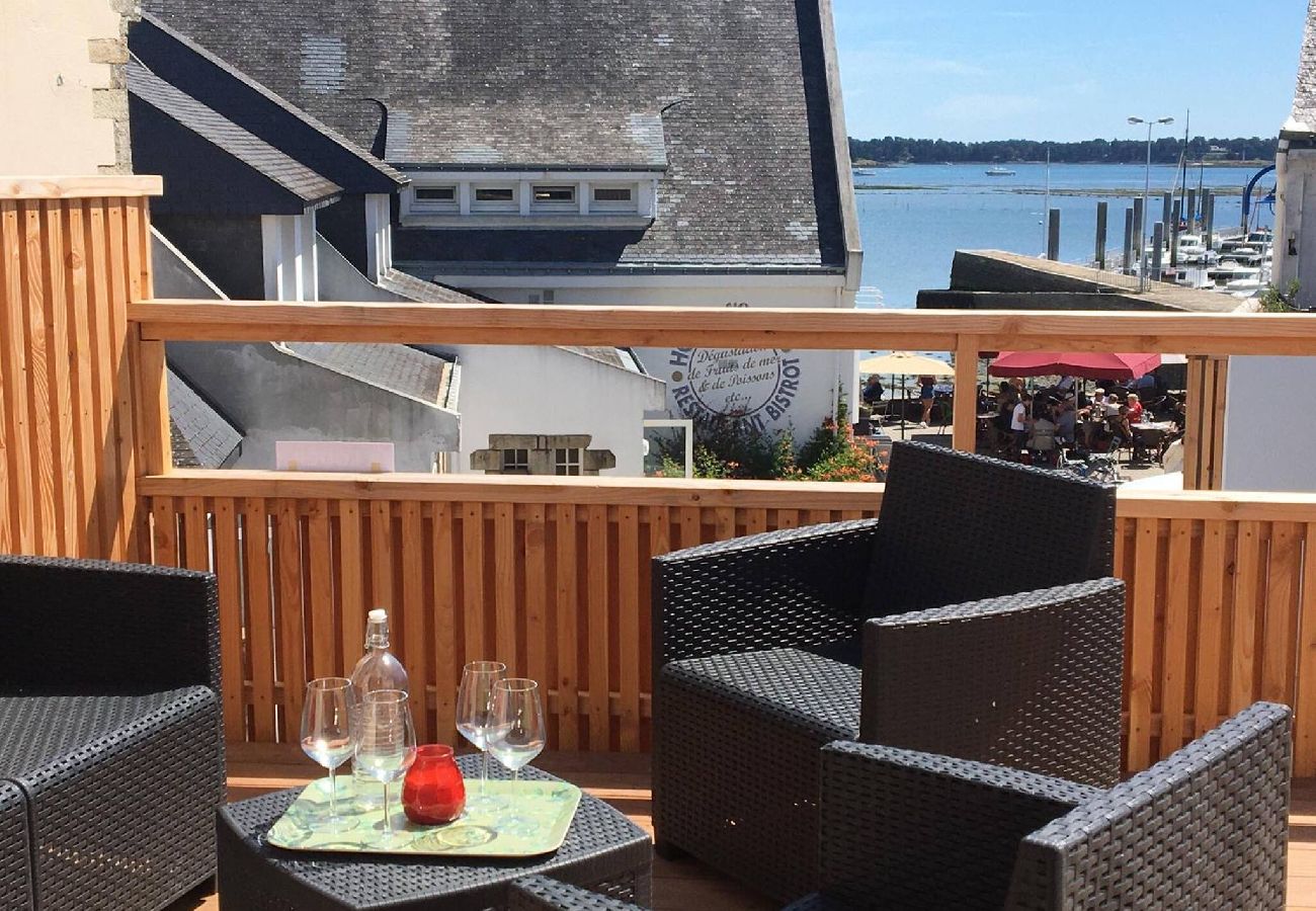 Maison à Locmariaquer - Ker Lina, terrasse avec vue mer 